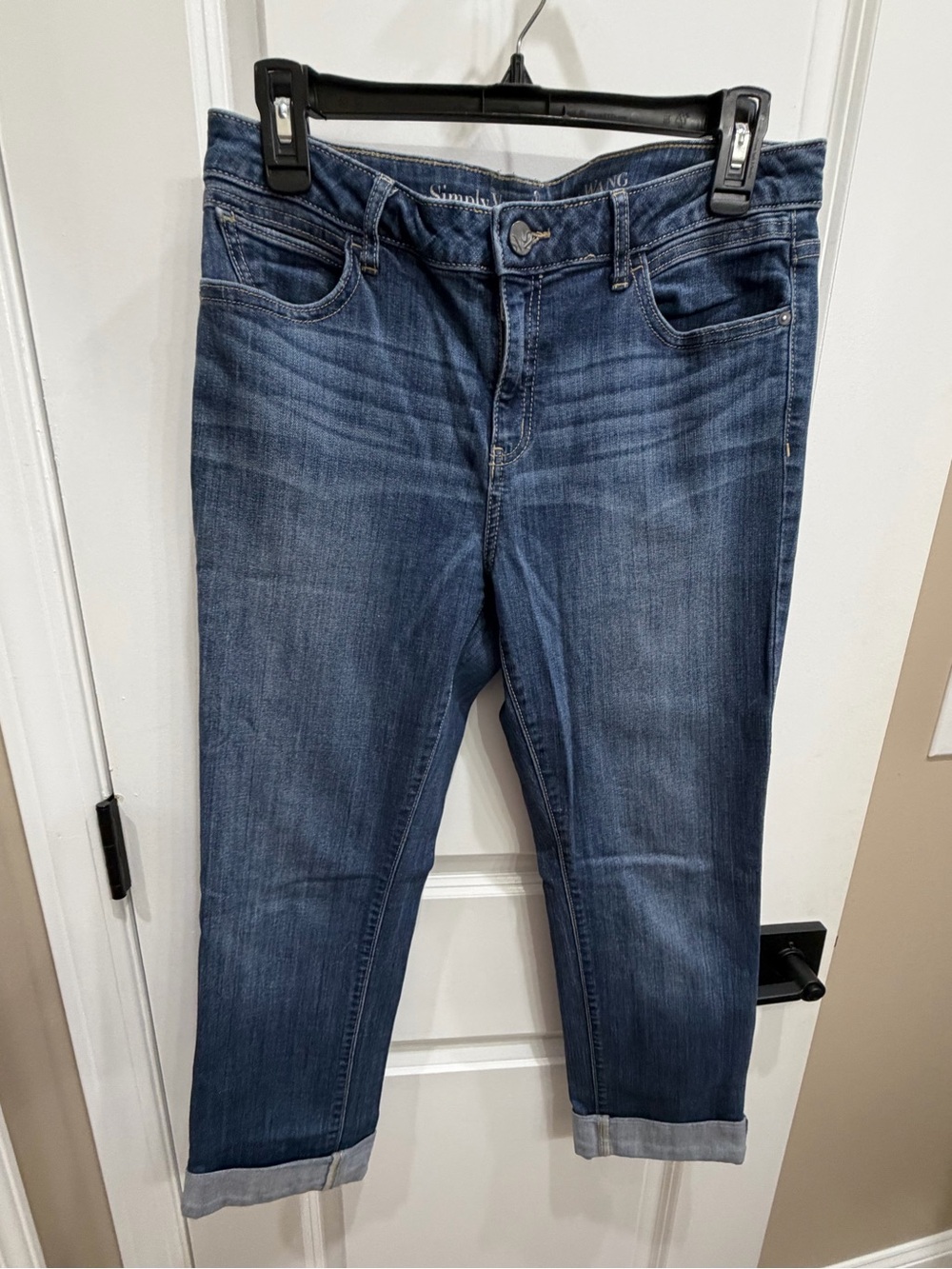 Vera Wang Indigo Cropped Straight Jeans
